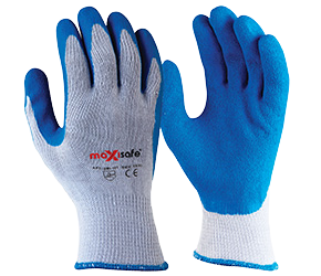 BLUE GRIPPA KNITTED POLY COTTON, BLUE LATEX DIPPED PALM LARGE